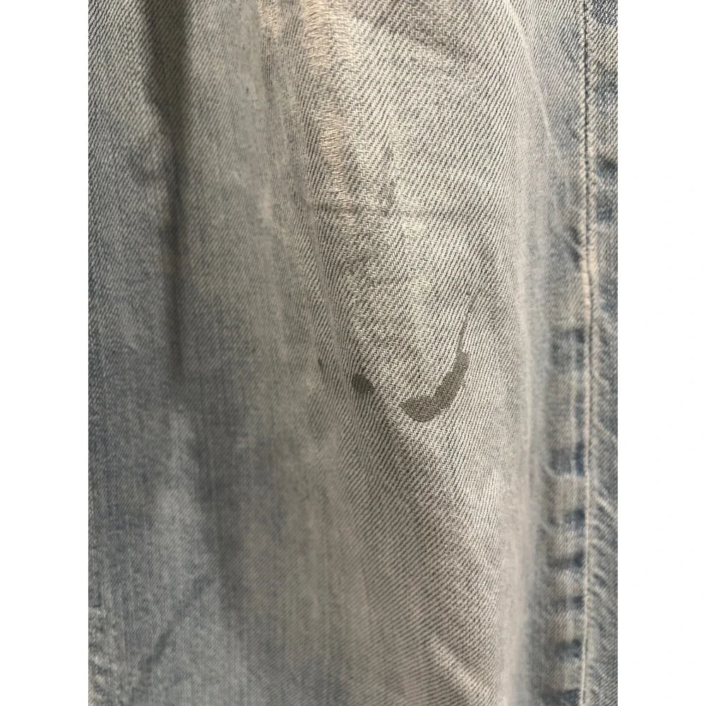 Levis 505 Regular Fit Straight Leg Distressed Jeans Light Wash Mens 36x29